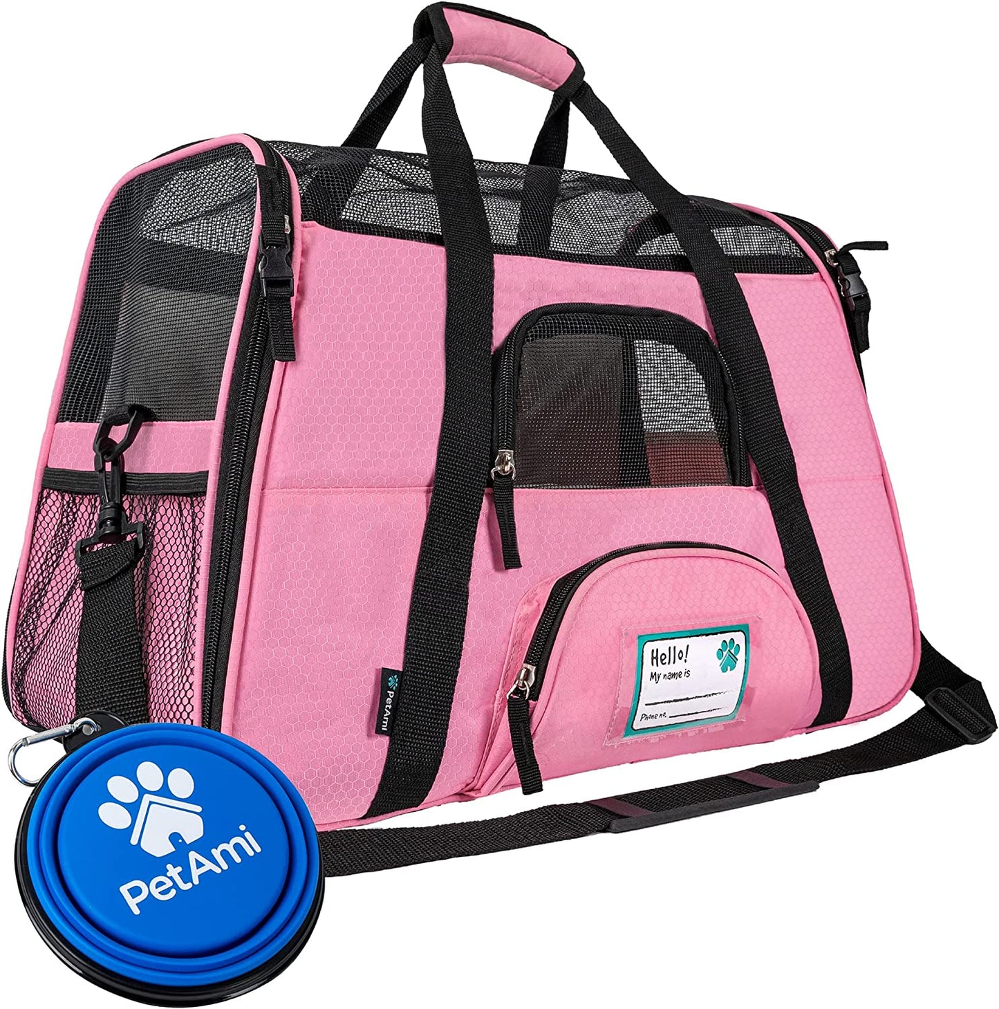 Airline-Approved Soft-Sided Pet Carrier for Cats and Small Dogs, Ventilated Travel Bag for Indoor Cats, Medium to Large Kittens and Puppies, Large Pink